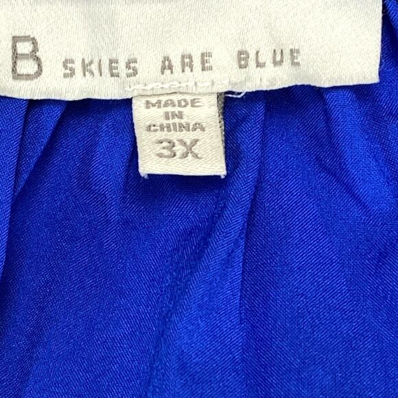 Skies Are Blue Dress Womens 3X Blue Lined Cinched Waist Round Neck Pullover - Picture 9 of 16